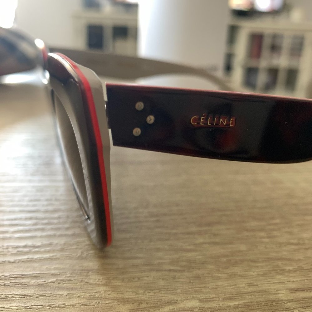 CELINE Sunglasses with Red Trim